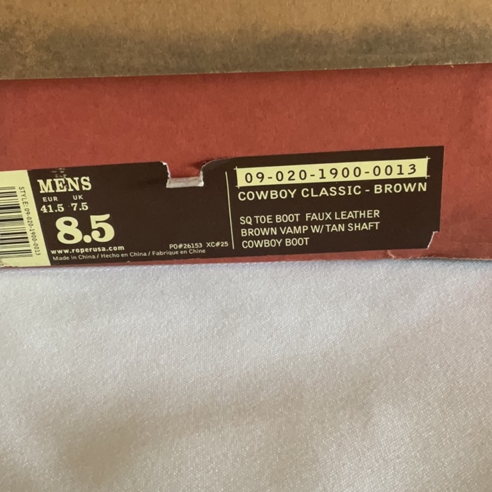 Roper faux leather Brown and Tan Cowboy Boots - Picture 6 of 6